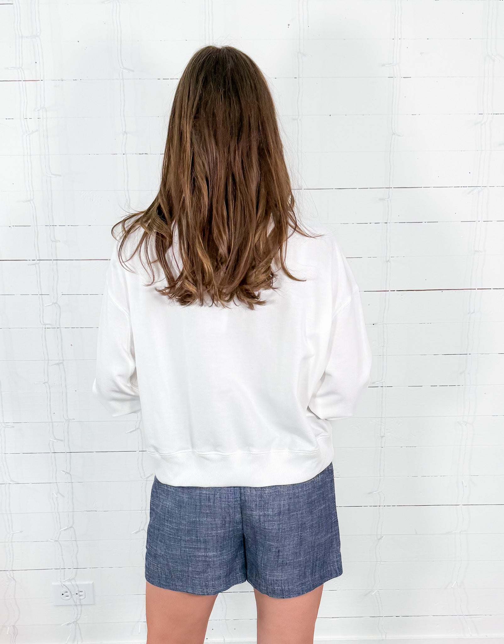 Millie White AU Rhinestone Sweatshirt Mary Square