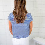 Milligan White + Royal Mini Stripe Tee Staccato