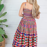 Milton Jewel Checkerboard Maxi Dress TCEC