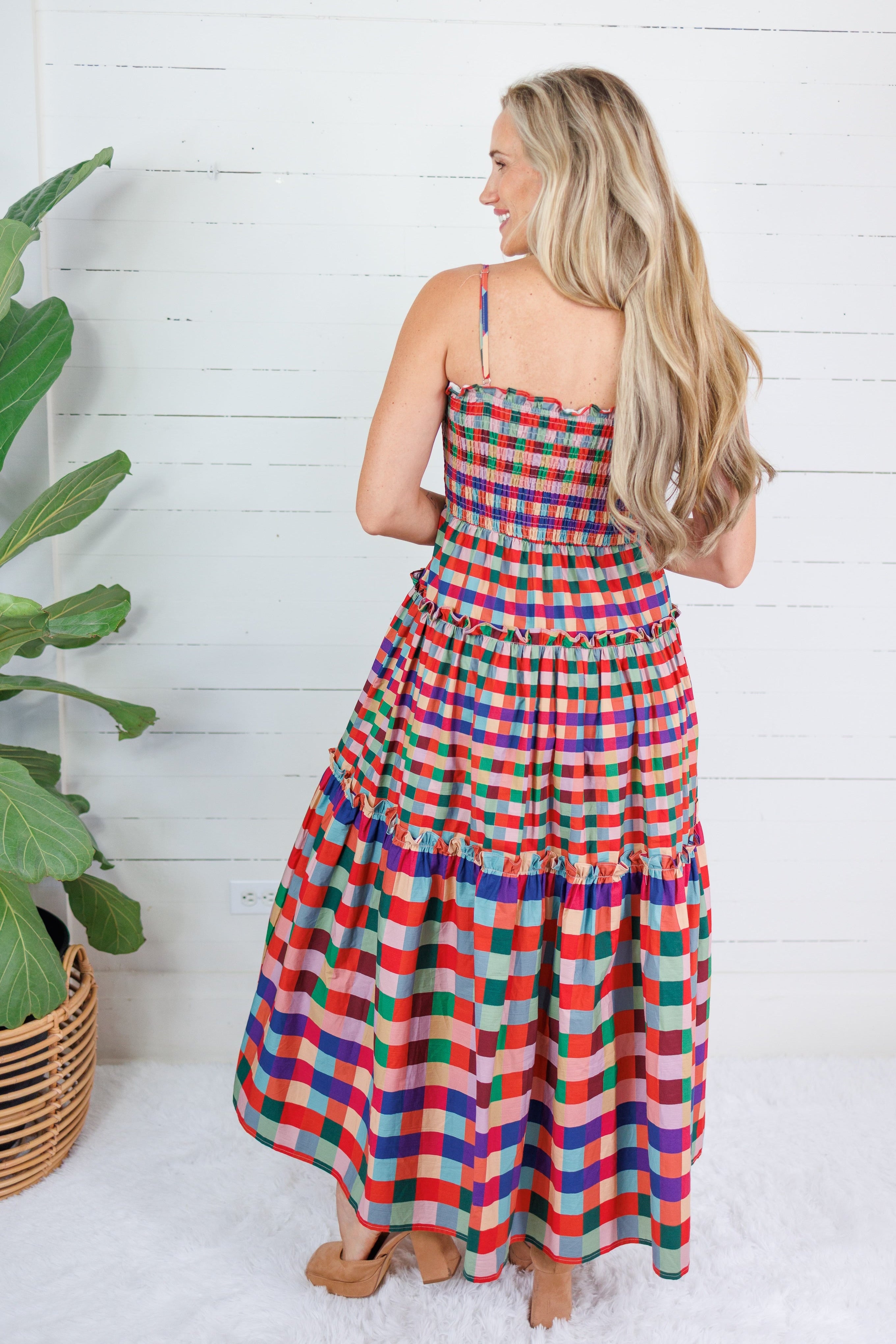 Milton Jewel Checkerboard Maxi Dress TCEC