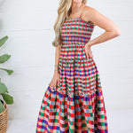 Milton Jewel Checkerboard Maxi Dress TCEC