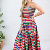 Milton Jewel Checkerboard Maxi Dress TCEC