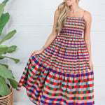 Milton Jewel Checkerboard Maxi Dress TCEC