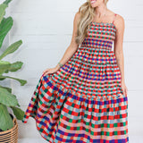 Milton Jewel Checkerboard Maxi Dress TCEC
