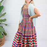 Milton Jewel Checkerboard Maxi Dress TCEC