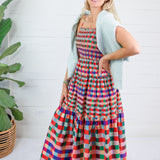 Milton Jewel Checkerboard Maxi Dress TCEC
