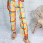 Mimi Madras Plaid Baby Barrel Pants