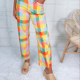 Mimi Madras Plaid Baby Barrel Pants
