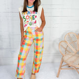 Mimi Madras Plaid Baby Barrel Pants