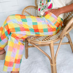 Mimi Madras Plaid Baby Barrel Pants