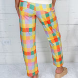 Mimi Madras Plaid Baby Barrel Pants