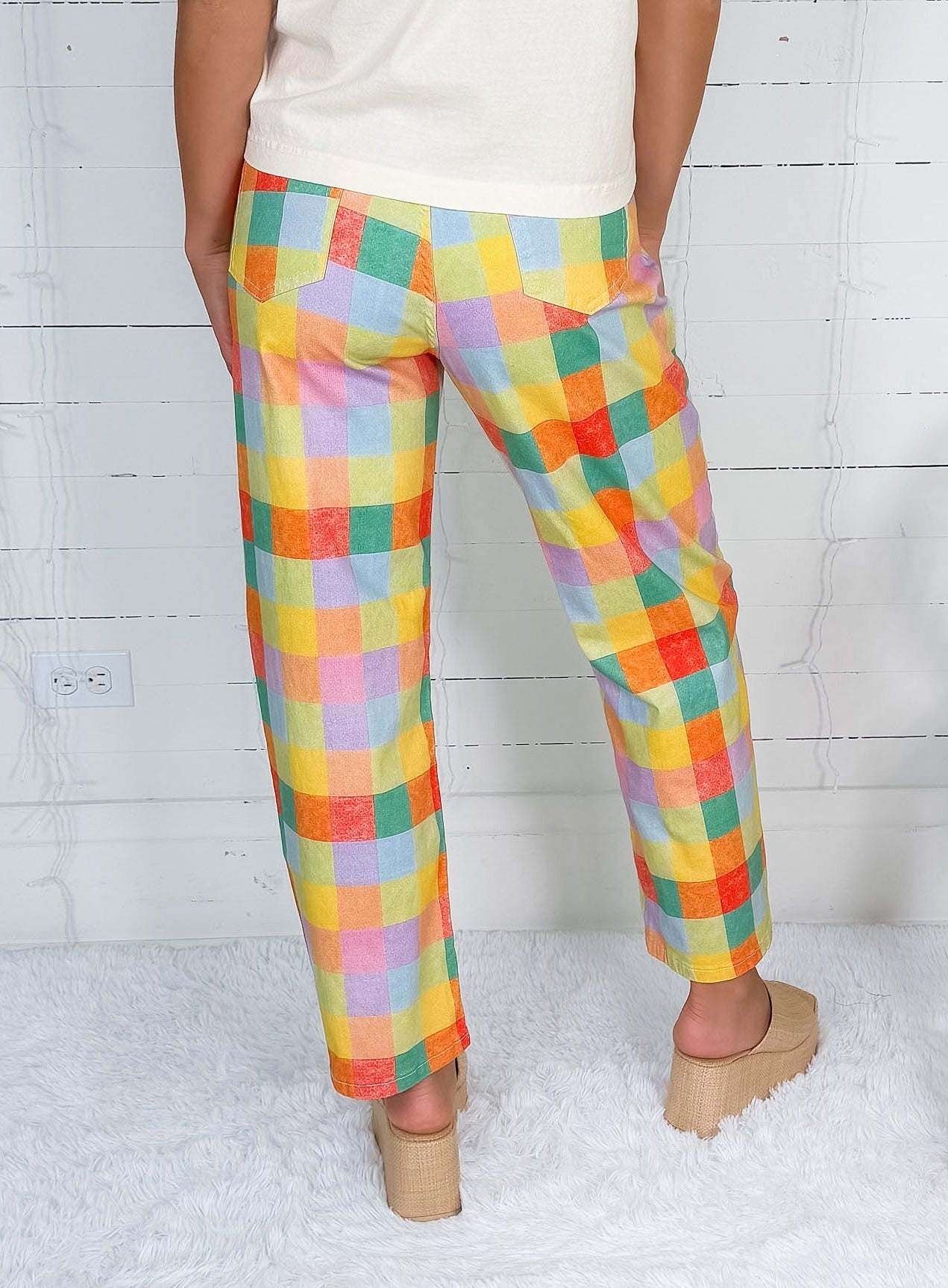 Mimi Madras Plaid Baby Barrel Pants