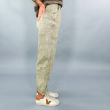 Minerva Mineral Washed Barrel Leg Olive Jeans