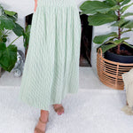 Mint Melody Striped Maxi Skirt Meet Me in Santorini