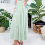Mint Melody Striped Maxi Skirt Meet Me in Santorini