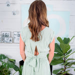 Mint Melody Striped Tie Back Top Meet Me in Santorini