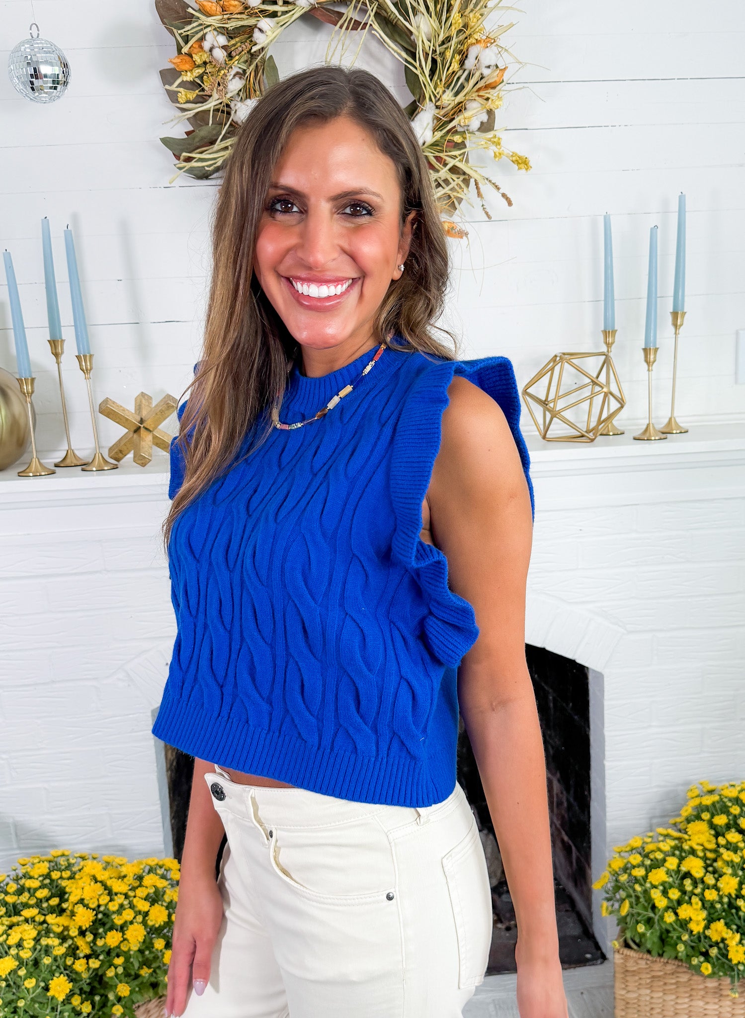 Miranda Cobalt Sweater Vest Sincerely Ours