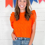 Miranda Orange Sweater Vest Sincerely Ours