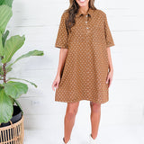 Miranda Brown Polka Dot Denim Mini Dress Sewn and Seen