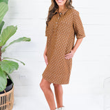 Miranda Brown Polka Dot Denim Mini Dress Sewn and Seen
