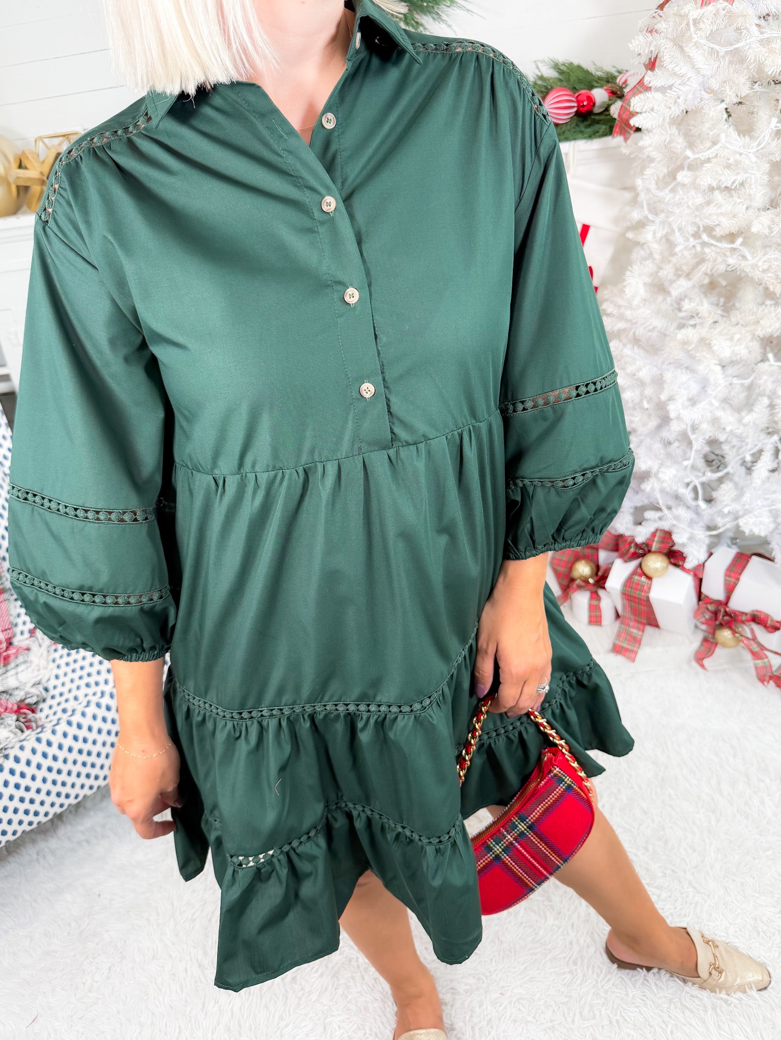 Mistletoe Pine Mini Dress Entro