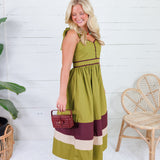 Simone Martini Olive Maxi Dress