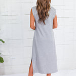 Mod Heather Grey Scuba Knit Midi Dress