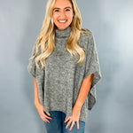 Molly Dark Gray Turtleneck Poncho Molly Bracken