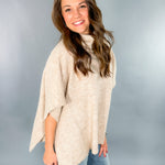 Molly Light Beige Turtleneck Poncho Molly Bracken