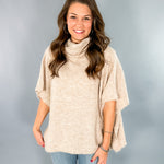 Molly Light Beige Turtleneck Poncho Molly Bracken