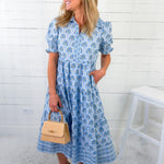 Molly Sunshower Flora Blue Dress Mary Square