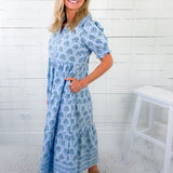 Molly Sunshower Flora Blue Dress Mary Square