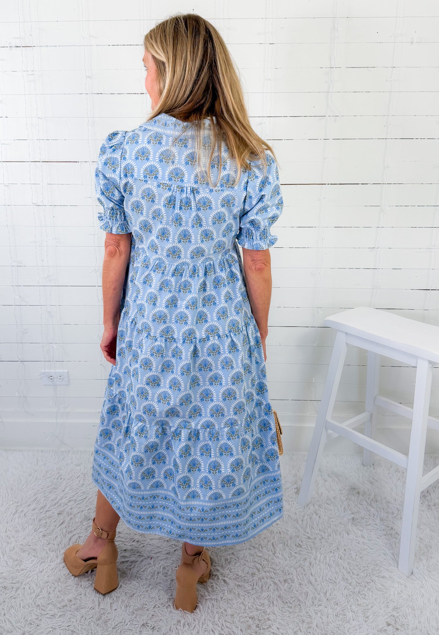 Molly Sunshower Flora Blue Dress Mary Square