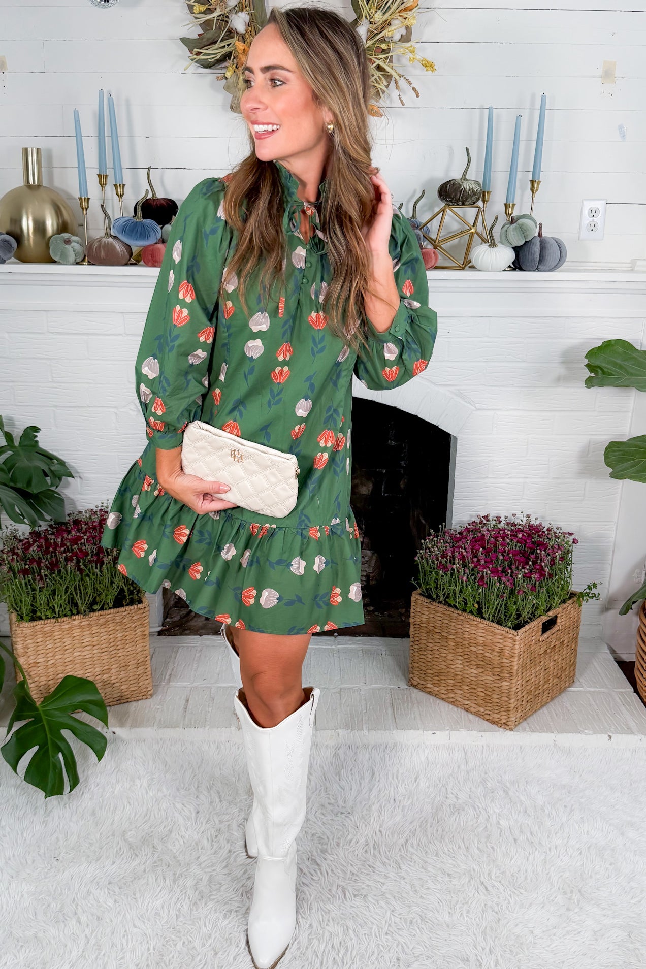 Monica Hunter Floral Mini Dress
