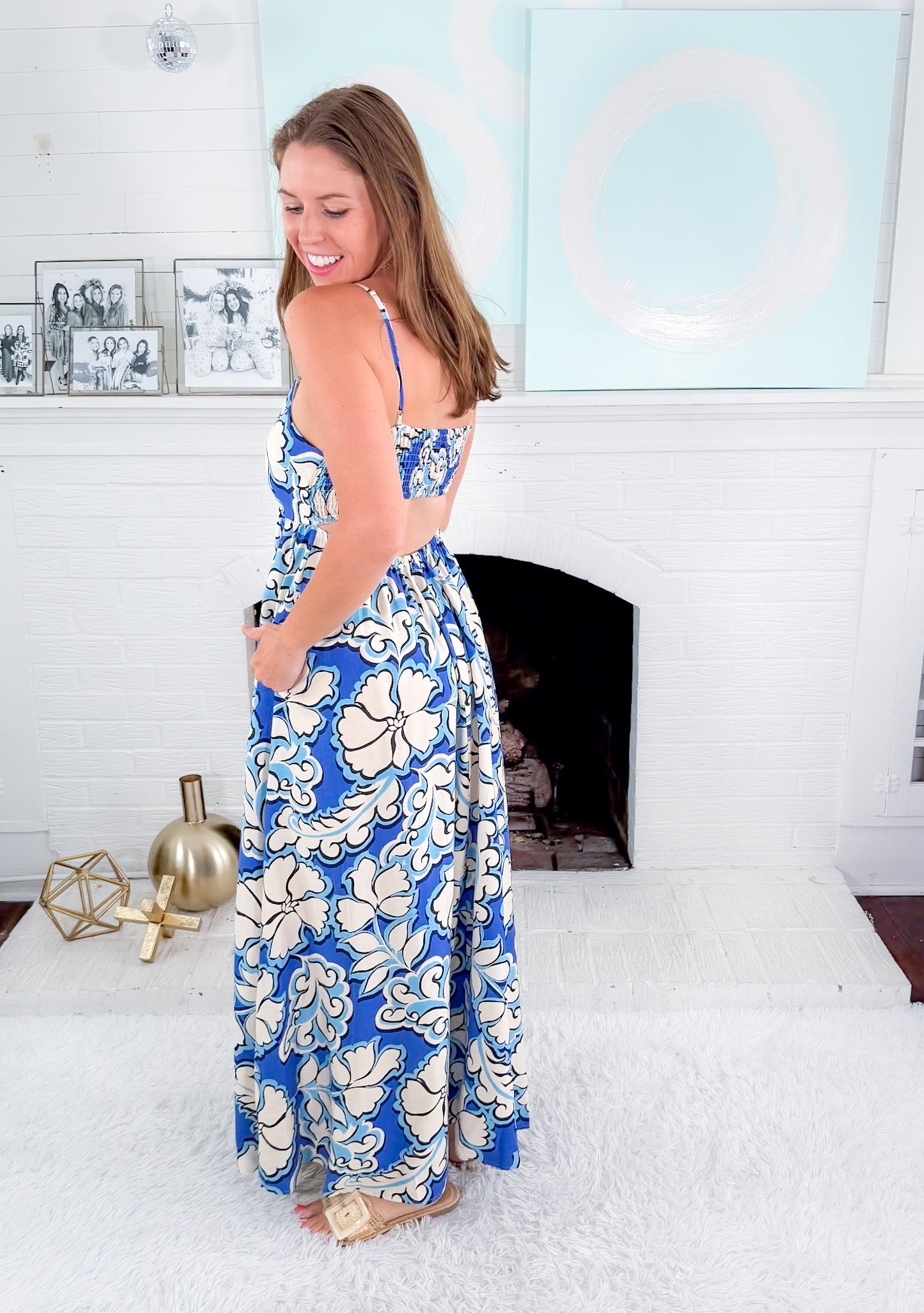 Montana Azure Bloom Maxi Dress Meet Me in Santorini