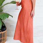 Montgomery Rust Polka Dot Satin Skirt Glam