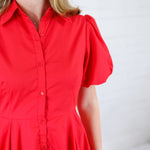 Morgan Poppy Bubble Hem Nipped Waist Mini Dress Aureum