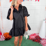Morgan Black Poplin Mini Dress Sincerely Ours