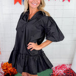 Morgan Black Poplin Mini Dress Sincerely Ours