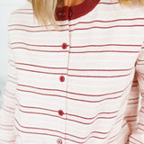 Morris Blush Multi Striped Cardigan Polagram