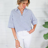 Morrison Navy Stripe Top Entro