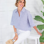 Morrison Navy Stripe Top Entro