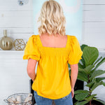 Moscow Mustard Smocked Top