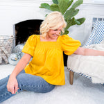 Moscow Mustard Smocked Top