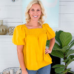 Moscow Mustard Smocked Top