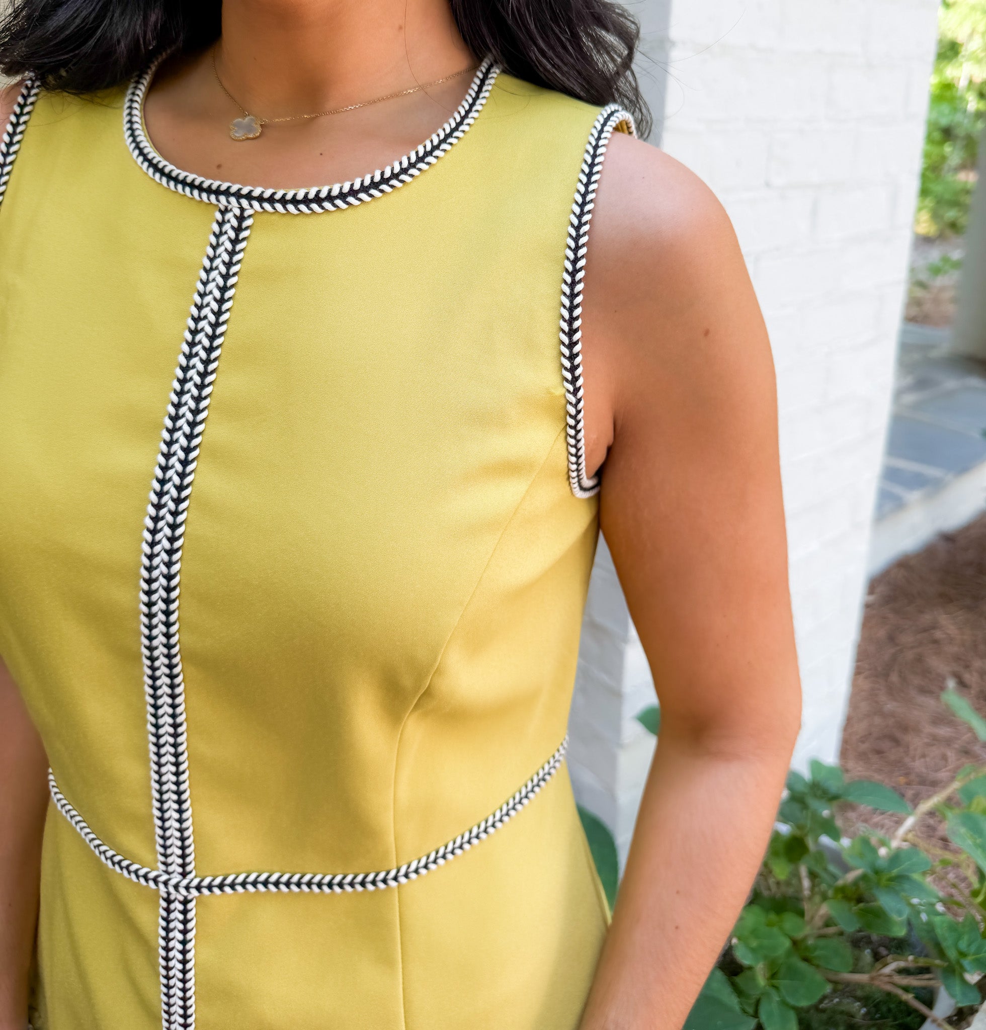 Murphy Chartreuse Moss Mini  Dress SEDGE