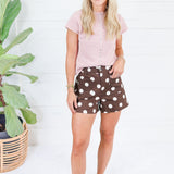 Murrah Brown Polka Dot Shorts Glam