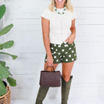 Murrah Olive Polka Dot Shorts Glam