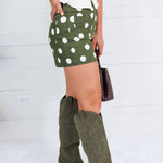 Murrah Olive Polka Dot Shorts Glam