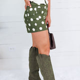 Murrah Olive Polka Dot Shorts Glam